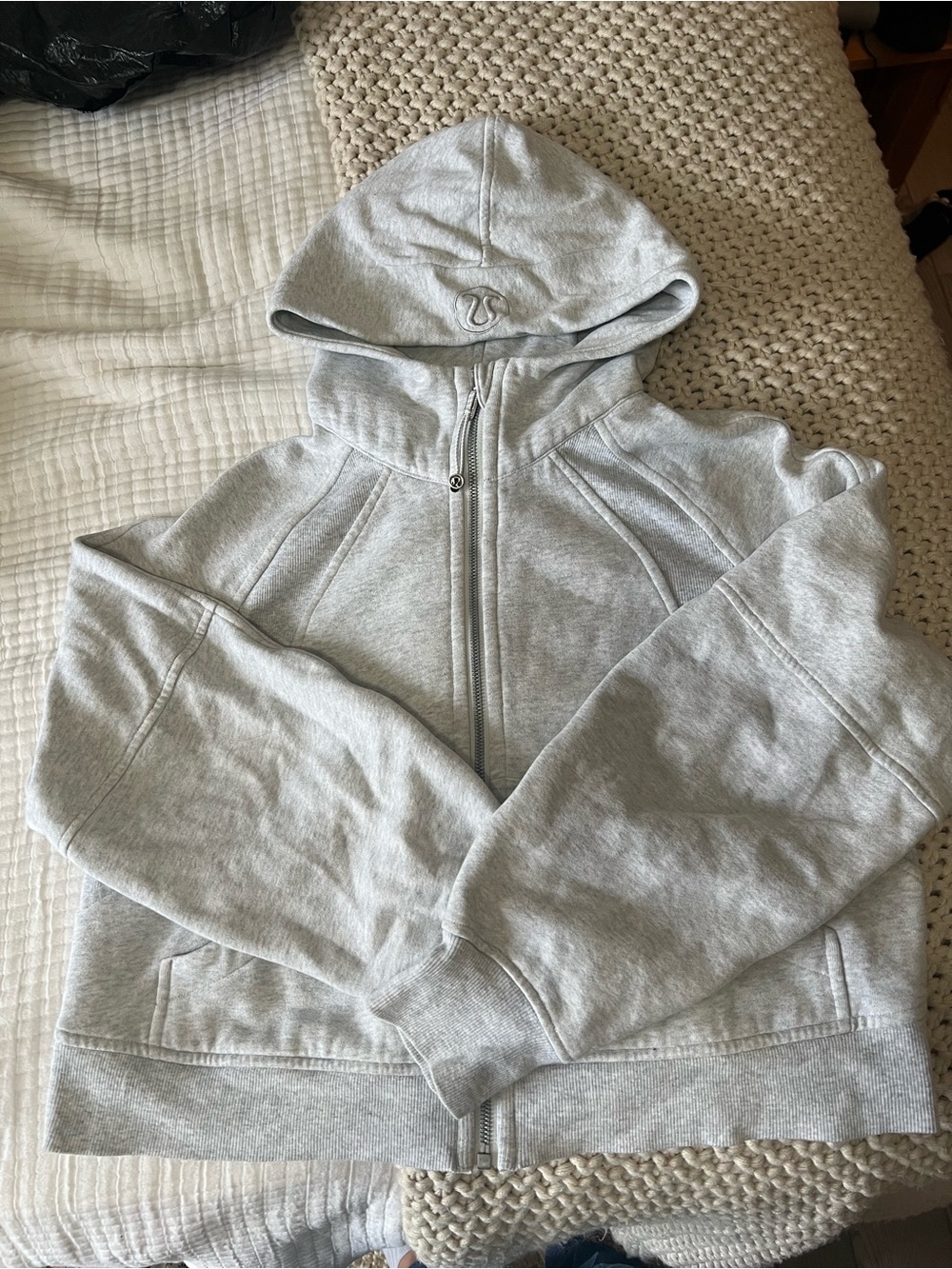 lululemon athletica Scuba Light Gray Full-Zip Hoodie